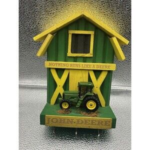 John Deere Tractor House Wall Hanging with Hooks Key Rack Toy Barn Door